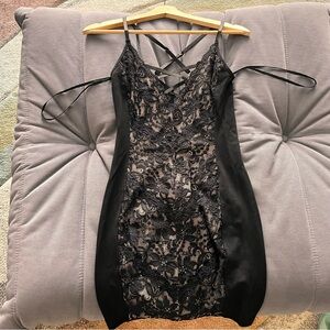 Bebe Elegant Black Lace Dress